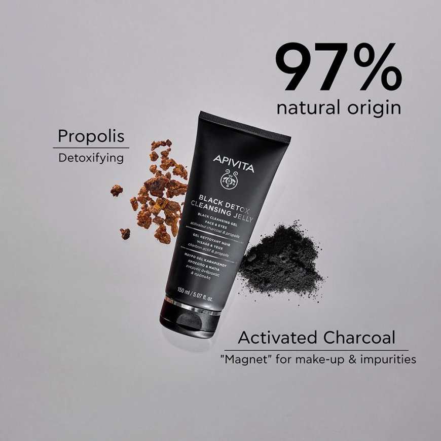 Apivita Black DETOX CLEANSER with activated carbon and propolis 50 ml
