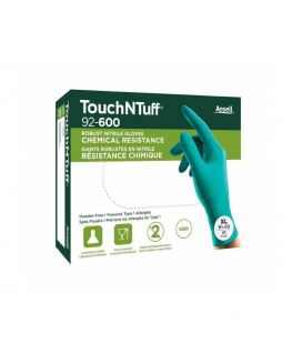Ansell TouchNTuff 92-600 ühekordsed nitrili kindad, paksus 0,12 mm, XL (9,5-10), sile peopesa, roheline, 20 tk karbis