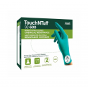 Ansell TouchNTuff 92-600 Disposable Nitrile Gloves, 0.12mm thickness, XL (9.5-10), smooth palm, green, box of 20 pieces Ansell TouchNTuff 92-600 Disposable Nitrile Gloves, 0.12mm thickness, XL (9.5-10), smooth palm, green, box of 20 pieces