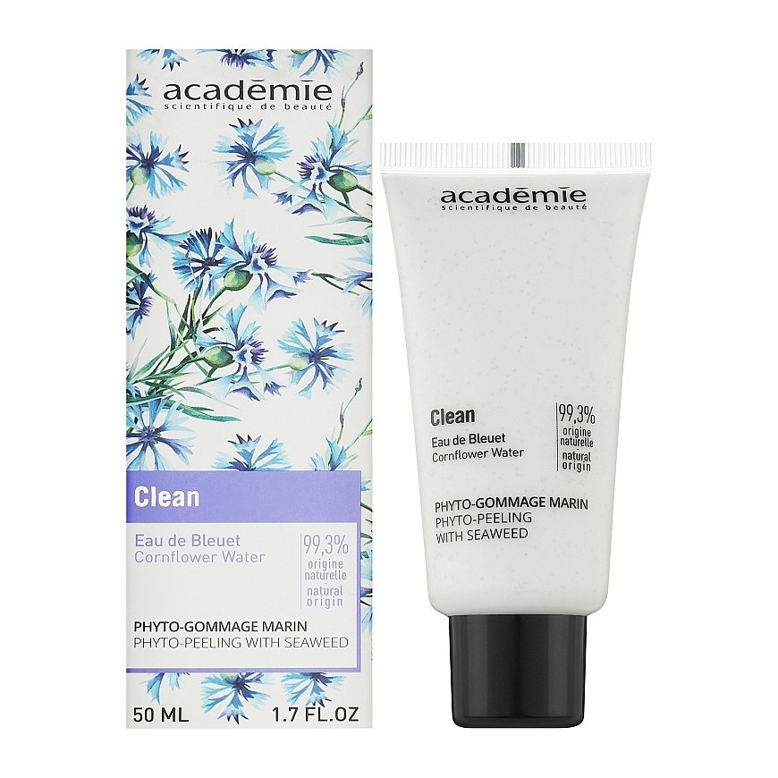 Academie Clean Cornflower Phyto-Peeling - Merilevää sisältävä puhdistusvesi, 50 ml – 2