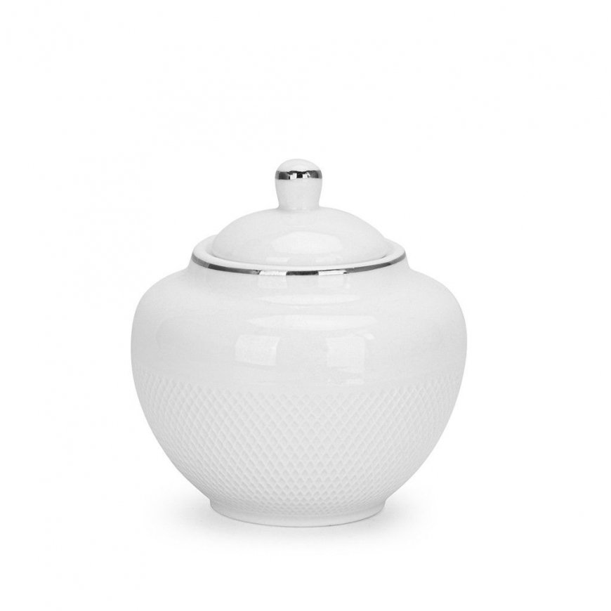 Fissman Porcelain Sugar Bowl 210 ml Platinum