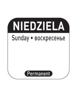 Maisto безопасности наклейки для многоразовой упаковки Sunday PL RU EN 1000 шт. Hendi 850138
