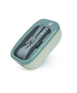 Fissman Lunch Box with 2 Compartments 20.5x13x6.5 cm / 1000 ml, Green (Plastic)