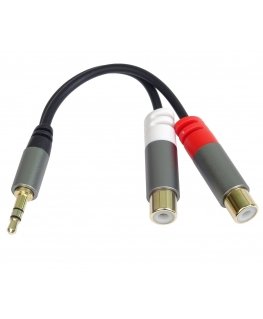 „PremiumCord“ kaabel HQ pesa 3,5 mm isane – 2 x CINCH emane 15 cm