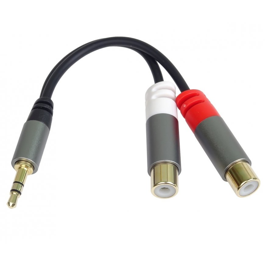 PremiumCord cable HQ 3.5mm male to 2 x RCA female 15 cm