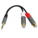 „PremiumCord“ 3,5 mm HQ male to 2 x RCA female cable, 15 cm „PremiumCord“ 3,5 mm HQ male to 2 x RCA female cable, 15 cm