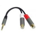 PremiumCord cable HQ 3.5mm male to 2 x RCA female 15 cm PremiumCord cable HQ 3.5mm male to 2 x RCA female 15 cm