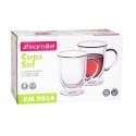 Set of 2 double-wall glass mugs 370 ml, 9014, Kamille