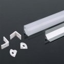 LED wall lamp surface profile V-TAC, with cap and finishes, aluminum color, 2000x16x7mm