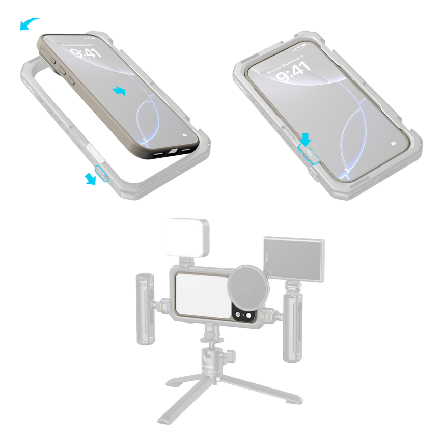SmallRig 5791 FilMov - kevyt valokuvauksen suojauskuori, suunniteltu iPhone 17 Pro:lle (harmaa)