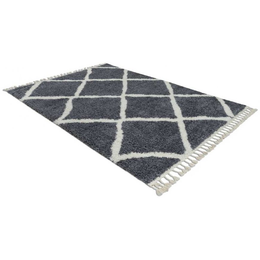 WELBEN CROSS rug, white color, boho style, 80x200 cm, Hakano – 2