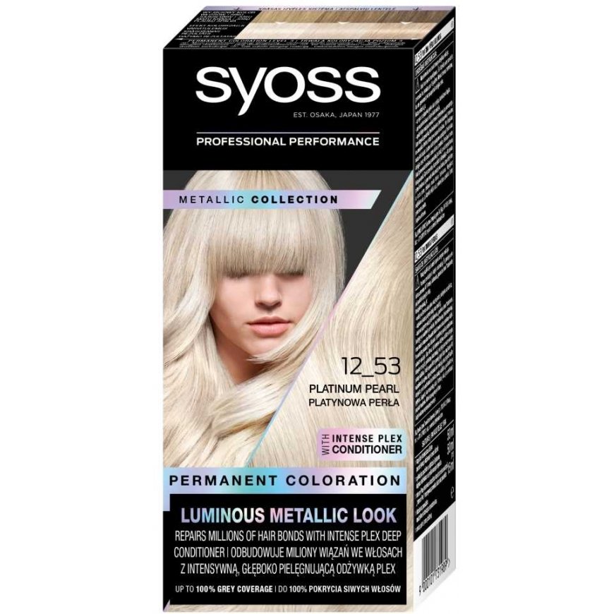 Syoss nuolatinās krāsas mirdzoša metāla izskats