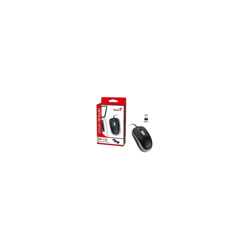 Genius DX-123 pele ar vadu, melna-sarkana, 1200DPI – 2