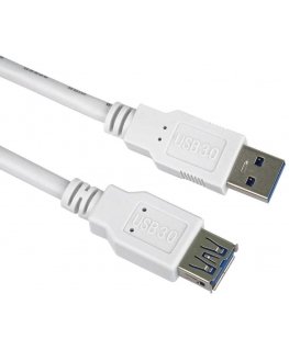 PremiumCord USB 3.0 Extension Cable High Speed 5Gbps A-A, MF, 9 Contacts, 2 m White