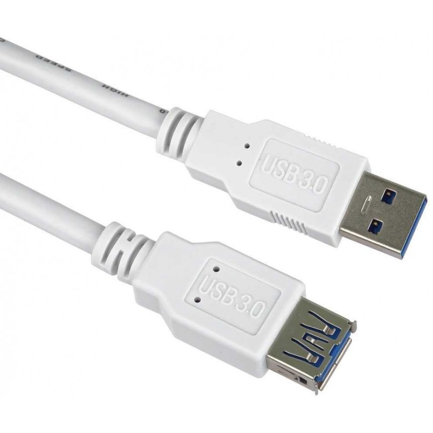 PremiumCord USB 3.0 Extension Cable High Speed 5Gbps A-A, MF, 9 Contacts, 2 m White