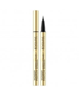 Eveline Cosmetics Wonder Match Superthin Akių Apvadas, Atsparīgs Ūdenim, Dziļi Melns