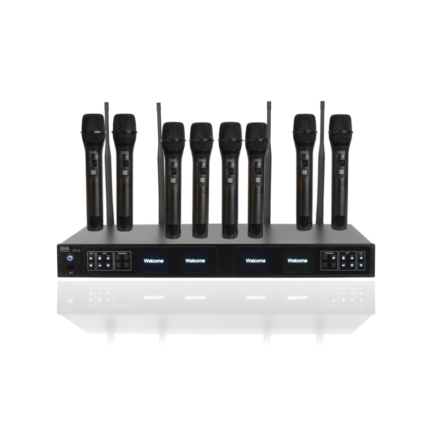 DNA RV-8 Wireless 8x Battery Microphone Set
