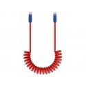 Newell USB-C - USB-C 100 W cable, 2 m, Silicone, Spiral, Red-Navy Blue