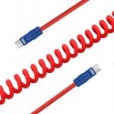 Newell USB-C - USB-C 100 W cable, 2 m, Silicone, Spiral, Red-Navy Blue