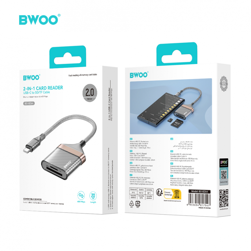 BWOO Adapter Type C to SD card | TF Card BZ64 – 2