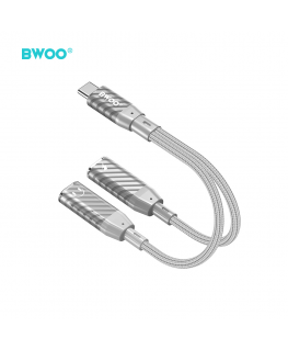 BWOO 2 in 1 Adapter 2 Type C ports to 3.5MM Jack BZ68