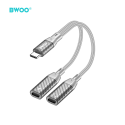 BWOO 2 in 1 Adapter 2 Type C ports to 3.5MM Jack BZ68 BWOO 2 in 1 Adapter 2 Type C ports to 3.5MM Jack BZ68
