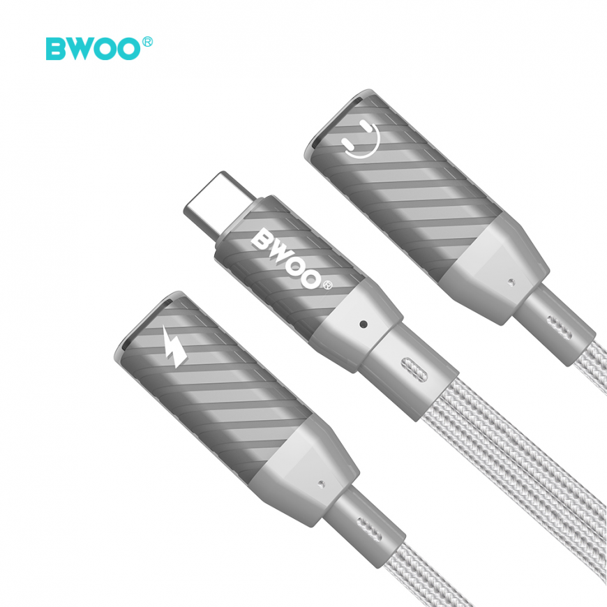 BWOO 2 in 1 Adapter 2 Type C ports to 3.5MM Jack BZ68 – 3