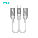 BWOO 2 in 1 Adapter 2 Type C ports to 3.5MM Jack BZ68 BWOO 2 in 1 Adapter 2 Type C ports to 3.5MM Jack BZ68