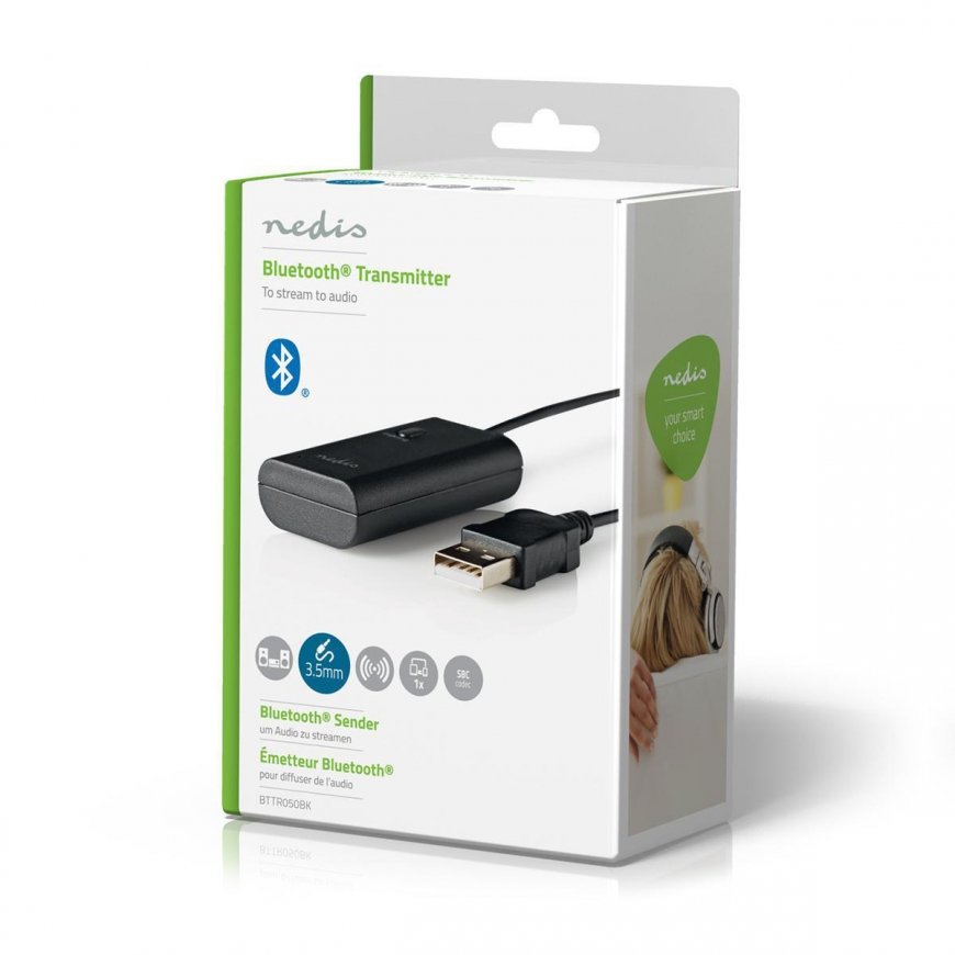Nedis BTTR050BK bezvadu audio raidītājs AUX + USB 10 m Melns – 5