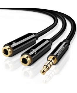 Ugreen 30620 audiokaabel 0,15 m 3.5mm 2 x 3.5mm Must