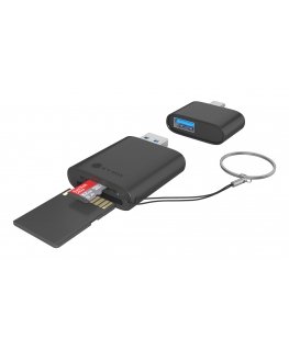 ICY BOX IB-CR204-CU3 kortelių skaitytuvas USB 3.2 Gen 1 (3.1 Gen 1) Type-A/Type-C Juoda