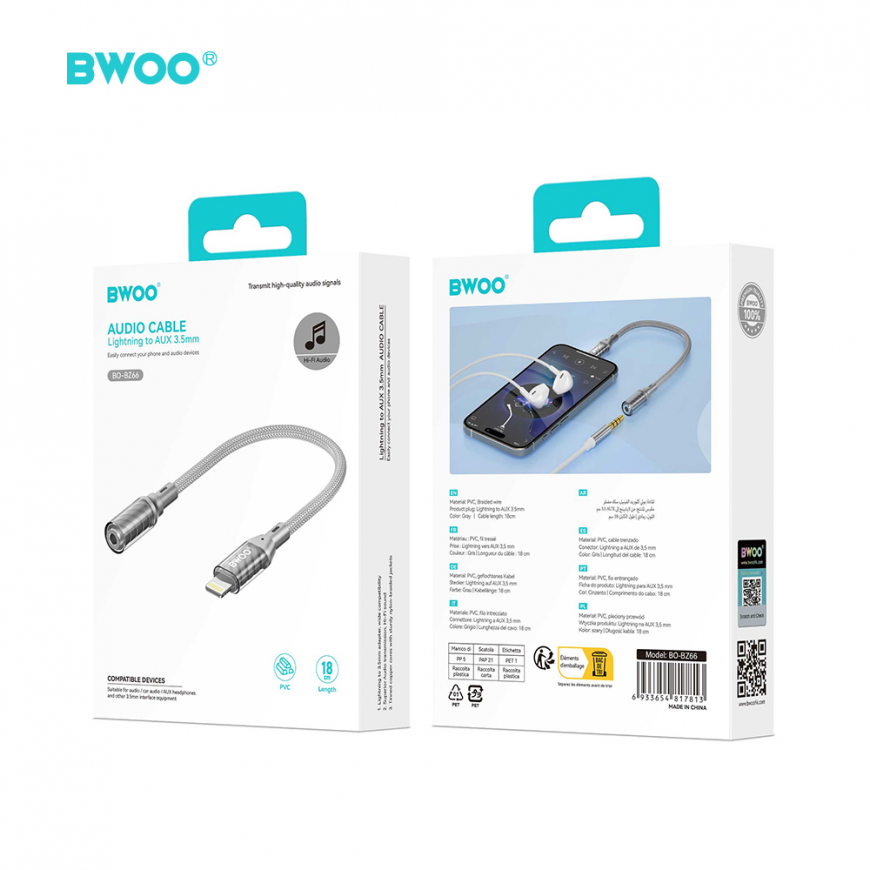 BWOO Adapter Lightning to 3.5MM Jack BZ66 – 5