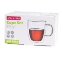 Set of 2 double-wall glass mugs 350 ml, 9001, Kamille