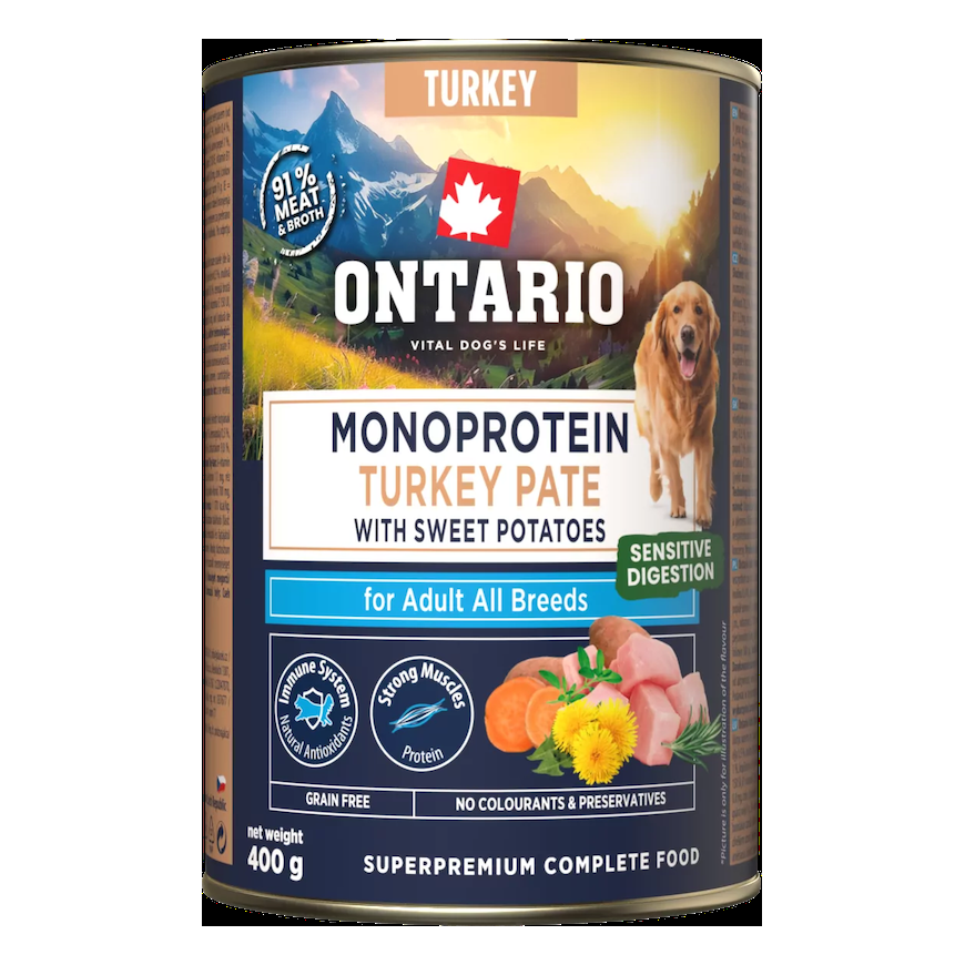 Konservi suņiem - Ontario Adult canned food, monoprotein turkey