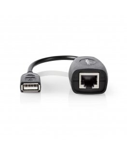 Nedis CCGB60EXTBK500 kabelių lizdinio / kištukinio jungčių tipo keitiklis RJ-45 USB 1.1 Type-A Juoda