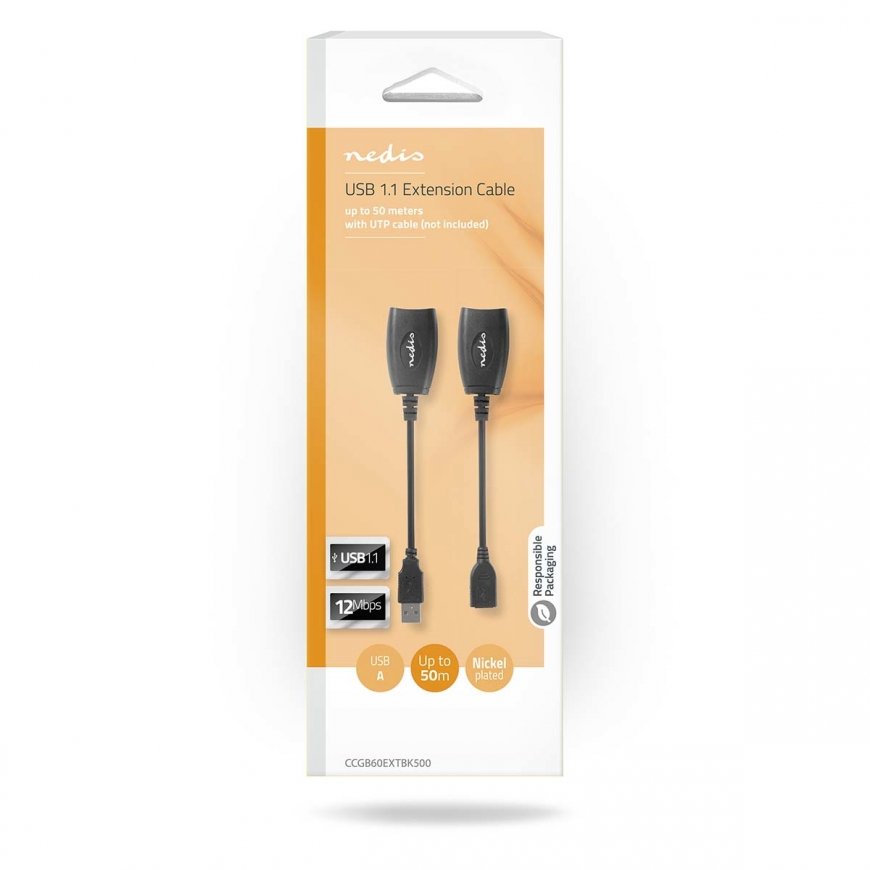 Nedis CCGB60EXTBK500 kaapelin sukupuolenvaihtaja RJ-45 USB 1.1 Type-A musta – 3