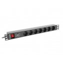 Lanberg PDU-07F-0200-BK блок распределения питания 7 розетка(и) 1U Черный Lanberg PDU-07F-0200-BK блок распределения питания 7 розетка(и) 1U Черный