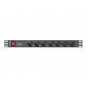 Lanberg PDU-07F-0200-BK energosadales vienība, PDU 7 Maiņstrāvas izvade (-s) 1U Melns Lanberg PDU-07F-0200-BK energosadales vienība, PDU 7 Maiņstrāvas izvade (-s) 1U Melns