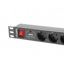 Lanberg PDU-07F-0200-BK maitinimo paskirstymo įrenginys 7 AC išvestis(ys / čių) 1U Juoda Lanberg PDU-07F-0200-BK maitinimo paskirstymo įrenginys 7 AC išvestis(ys / čių) 1U Juoda