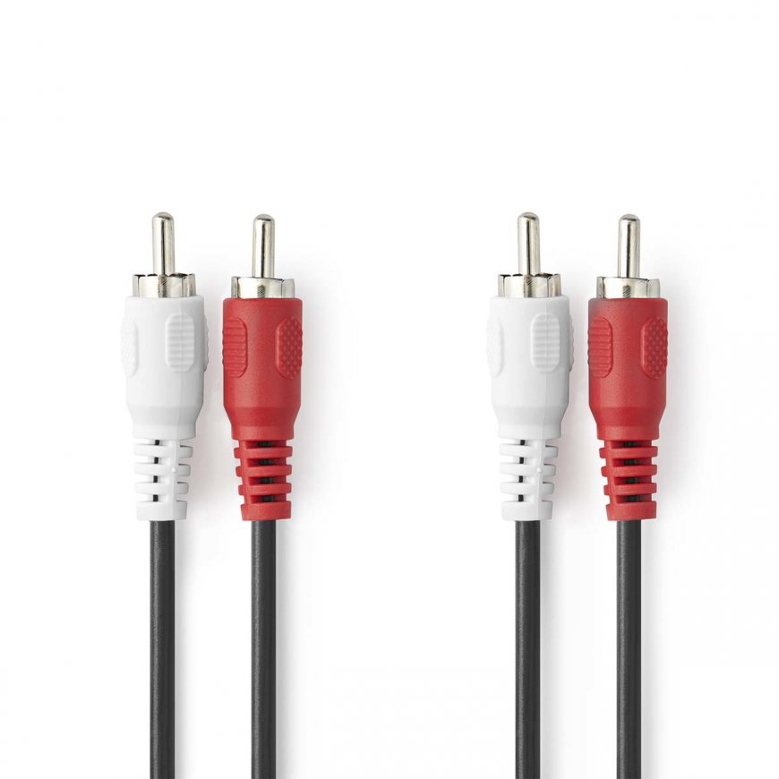 Nedis CAGL24200BK50 audio kabelis 5 m 2 x RCA Melns