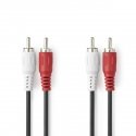 Nedis CAGL24200BK50 audio kabelis 5 m 2 x RCA Melns Nedis CAGL24200BK50 audio kabelis 5 m 2 x RCA Melns