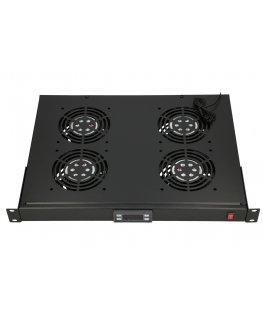 Extralink 19\" RACK MOUNT FAN PANEL (4 FANS) WITH THERMOSTAT Tuuletinpaneeli