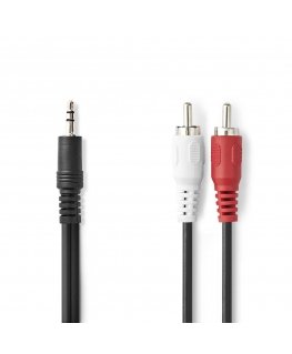 Nedis CAGL22200BK15 audio kabelis 1,5 m 3.5mm 2 x RCA Melns