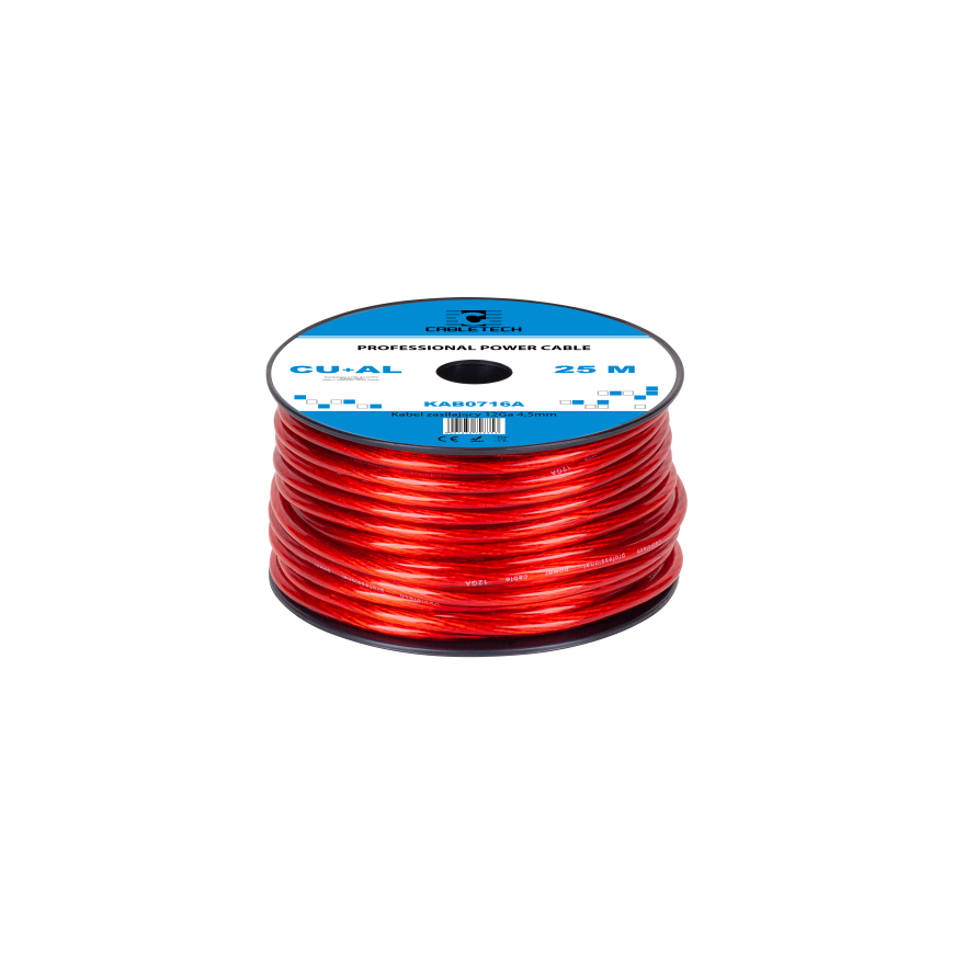 Cabletech Automobilio kabelis 12Ga OD4.5mm CU+AL 25m
