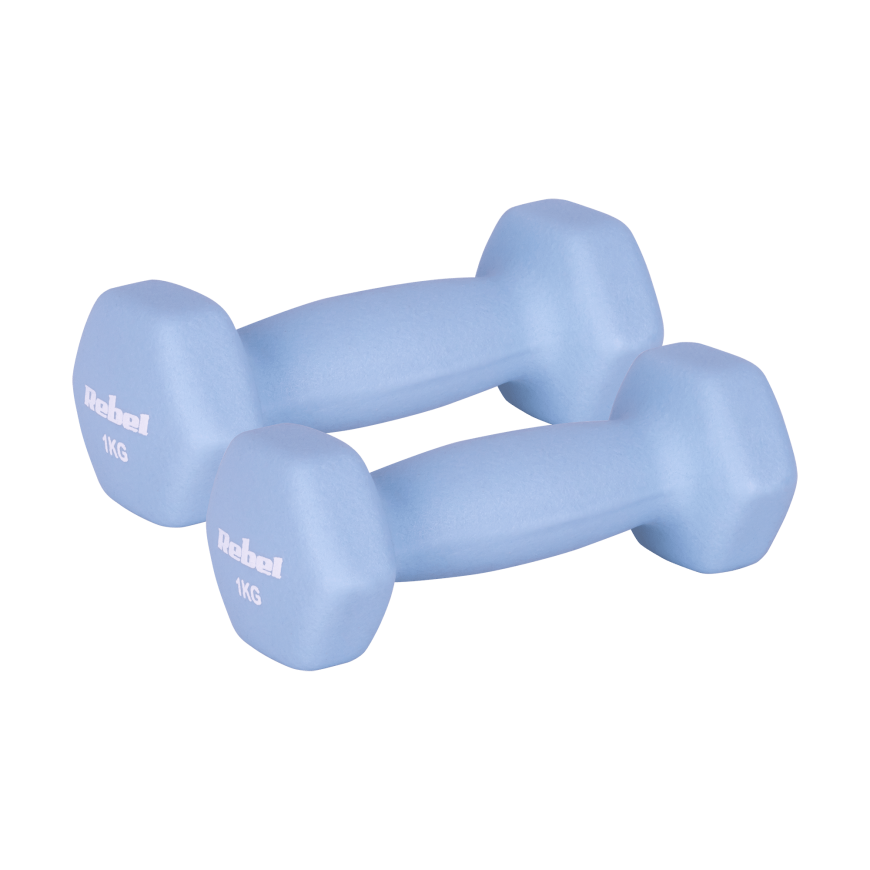 Гантели чугунные нейлоновые HEX 2x1кг, REBEL ACTIVE – 2