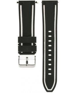 Pacific U14 rubber watch strap - black/white - 22mm