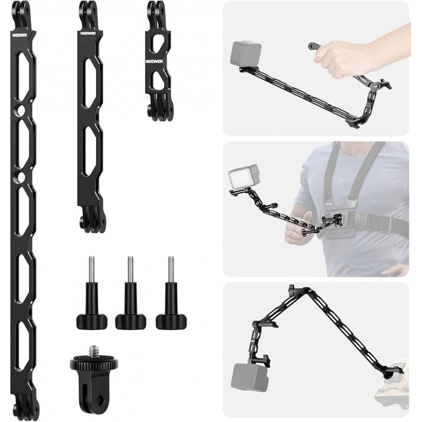 Neewer Aluminum Alloy Extension Arm (11.8”/6.5”/3.3”) Set – 2