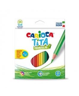 Цветные карандаши CARIOCA TITA, трёхгранные, 24 цвета