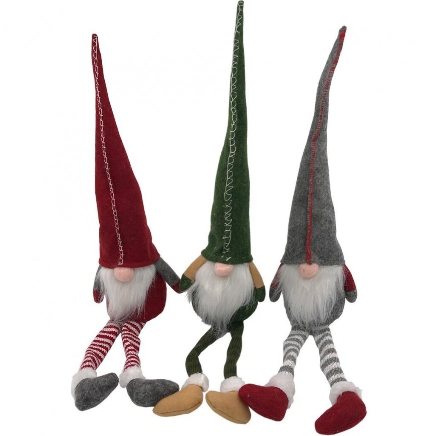 Saska Garden Nykštukas DEKORACINIS GNOME 30+15CM RAUDONAS