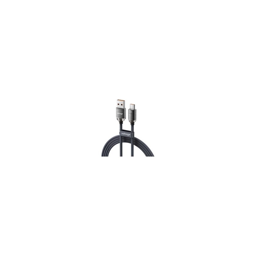 VOLTAGE USB-A / USB-C Cable Voltage Power Display 66W 100cm Black